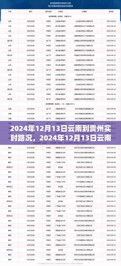 2024年12月13日云南至贵州路况实时播报,一路畅行,畅游美景