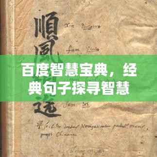 百度智慧宝典,经典句子探寻智慧之源