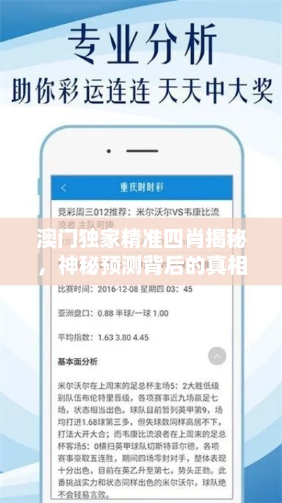 澳门独家精准四肖揭秘,神秘预测背后的真相探索