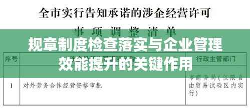 规章制度检查落实与企业管理效能提升的关键作用