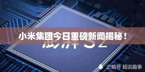 小米集团今日重磅新闻揭秘！
