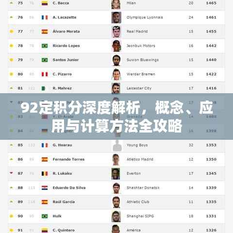 92定积分深度解析,概念、应用与计算方法全攻略